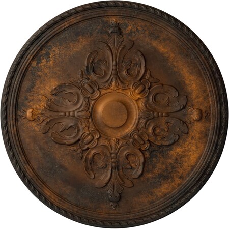 Ekena Millwork Milton Ceiling Medallion (Fits Canopies up to 7 7/8"), Hand-Painted Rust, 40 5/8"OD x 1 3/4"P CM40MIRUS